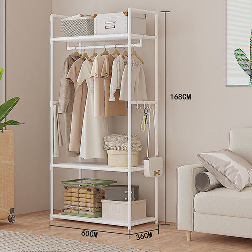 Clothes rack white metal easy to assemble