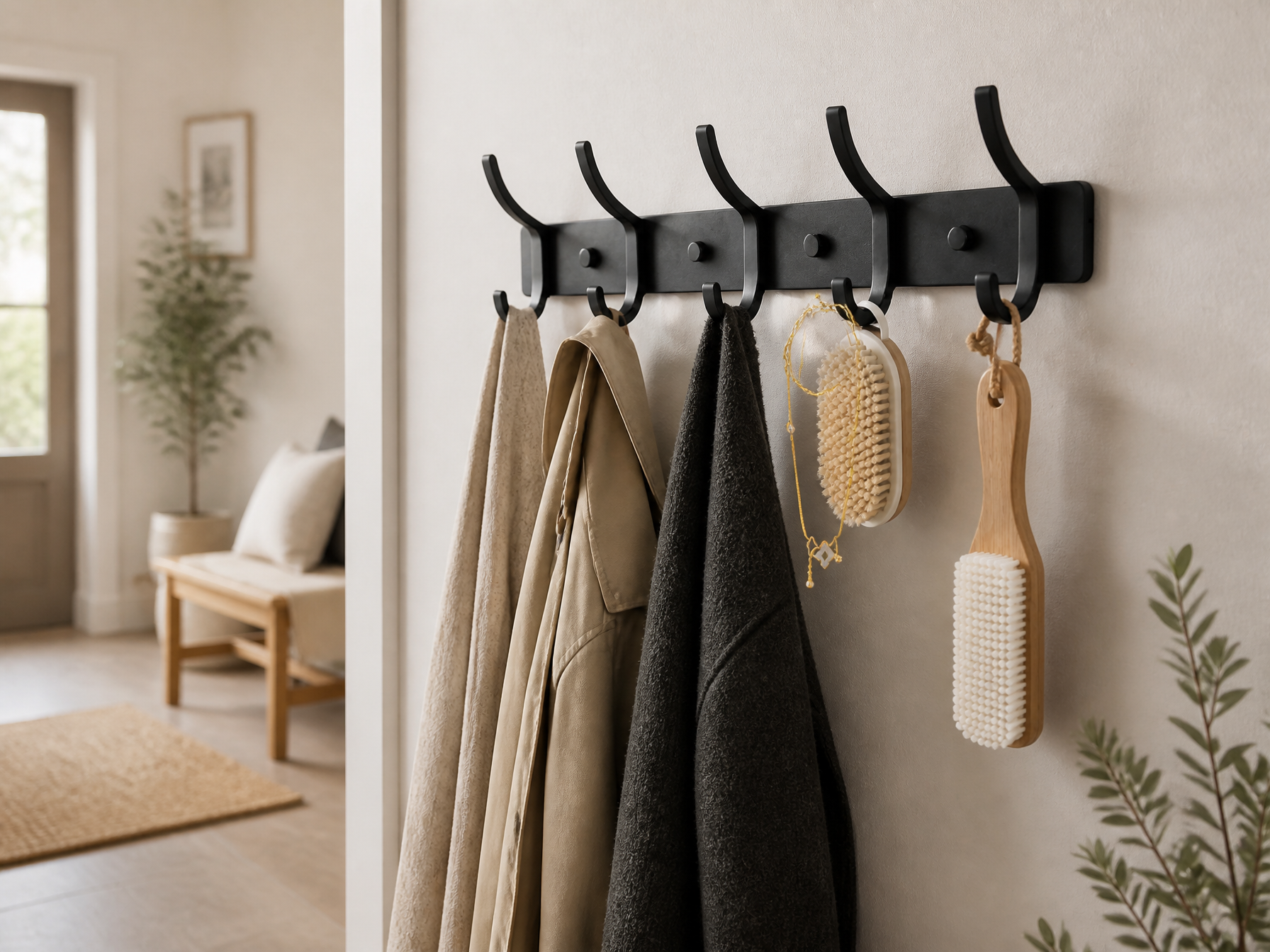 Wall Mount Hook Rack